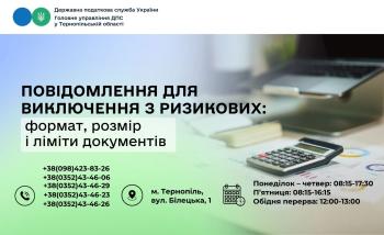 Повідомлення для виключення з ризикових: формат, розмір і ліміти документів