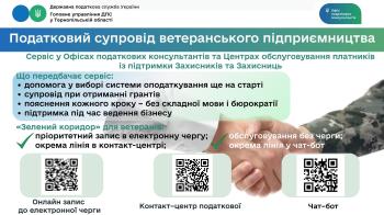 Податковий супровід ветеранського підприємництва